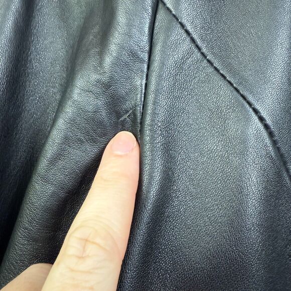 Vintage Mossimo 100% Leather Jacket Women’s M Black Blazer Goth Punk Emo - Picture 8 of 8